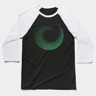 Green Curved Wave Baseball T-Shirt